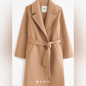 Abercrombie Women's Slouchy Belted Wool-Blend Dad Coat